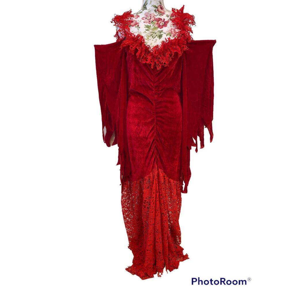 Devil Mistress Medium Costume Red Velvet Wig Bundle Spirit Halloween